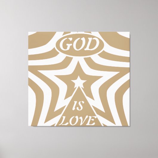 Taupe Ster Canvas Print: Neutraal "God Is Liefde" (Voorkant)