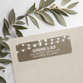 Taupe String Lights bruiloft Adresetiketten Etiket