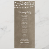 Taupe String Lights Trouwprogramma Programmakaart (Achterkant)