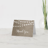 Taupe String Lights Wedding Dank u kaart (Voorkant)