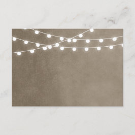 Taupe String Lights Wedding Insert Kaart