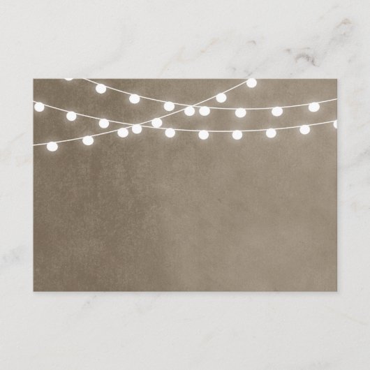 Taupe String Lights Wedding Insert Kaart (Voorkant)