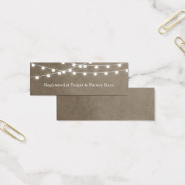 Taupe String Lights Wedding Insert Kaart
