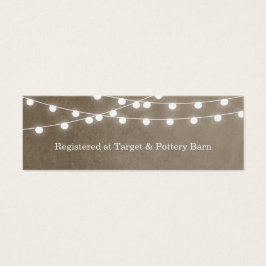 Taupe String Lights Wedding Insert Kaart