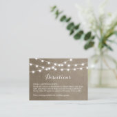 Taupe String Lights Wedding Routebeschrijving Invo Informatiekaartje (Staand voorkant)