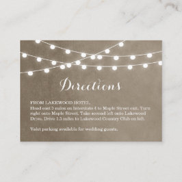 Taupe String Lights Wedding Routebeschrijving Invo Informatiekaartje