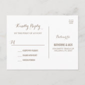 Taupe String Lights Wedding RSVP Briefkaart (Achterkant)