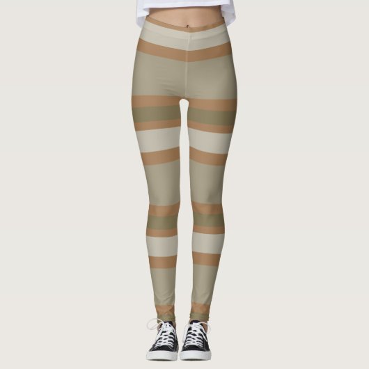 Taupe Stripe Leggings (Voorkant)