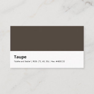 Taupe "Subtiel en stabiel" Visitekaartje
