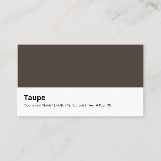 Taupe | "Subtiel en stabiel" Visitekaartje (Voorkant)