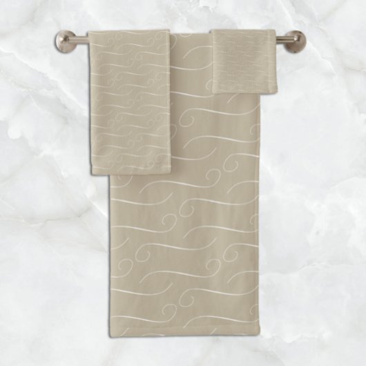 Taupe Swirls Bad Handdoek