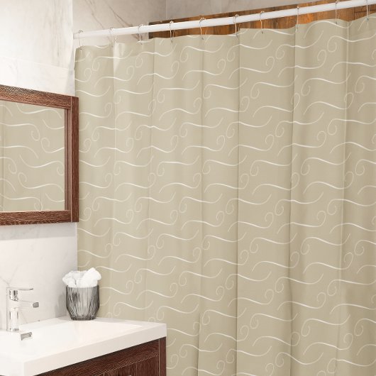 Taupe Swirls Douchegordijn