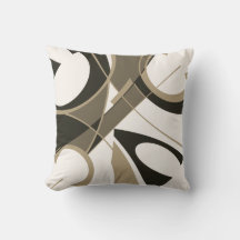 Taupe Tan Black op Off-White Diagonal Art Abstract
