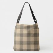  TAUPE TAN BROWN PLAID CHECK CROSSBODY TAS (Voorkant)