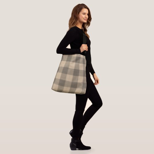  TAUPE TAN BROWN PLAID CHECK CROSSBODY TAS (Op model)