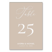 Taupe Tan Elegante Kalligrafie Boho Lente Bruiloft Kaart (Voorkant)