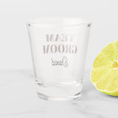 Taupe Team Bruidegom Afscheid Van De Vrijgezel Shot Glas (Achterkant)