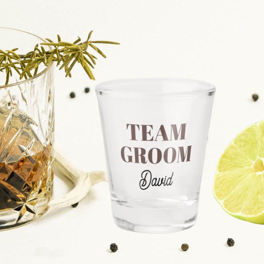 Taupe Team Bruidegom Afscheid Van De Vrijgezel Shot Glas