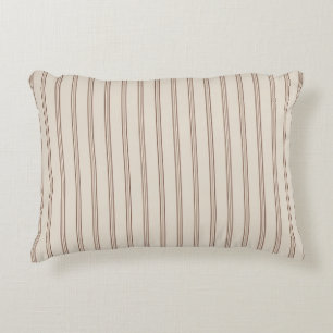 Taupe Ticking Streep Kussen
