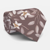 Taupe Watercolor Eucalyptus Floral Stropdas (Opgerold)