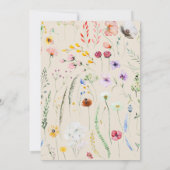Taupe Watercolor Wilde Bloem Bruiloft Uitnodiging (Achterkant)