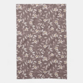 Taupe Waterverf Eucalyptus Bloemendesign Theedoek (Verticaal)