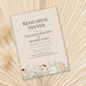 Taupe Waterverf Wildflower Repetitie Diner Kaart
