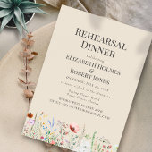 Taupe Waterverf Wildflower Repetitie Diner Kaart