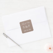 Taupe Wedding Favor Dank je Sticker (Envelop)