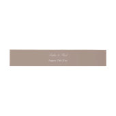 Taupe Wedding Invitation Belly Band Uitnodigingen Wikkel (Vlak)