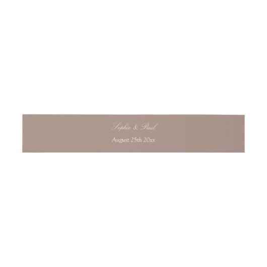 Taupe Wedding Invitation Belly Band Uitnodigingen Wikkel (Vlak)