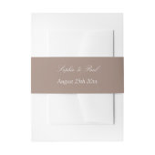 Taupe Wedding Invitation Belly Band Uitnodigingen Wikkel (Voorkant Voorbeeld)