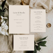 Taupe Wedding Invitation | Minimal Elegant Neutral Kaart