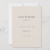 Taupe Wedding Invitation | Minimal Elegant Neutral Kaart (Voorkant)
