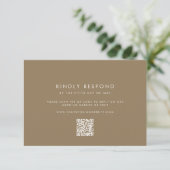Taupe Wedding RSVP Kaartje (Staand voorkant)