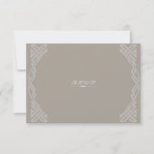 Taupe White Black Trendy Gay Wedding RSVP Kaartje (Voorkant)