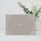 Taupe White Black Trendy Gay Wedding RSVP Kaartje (Staand voorkant)