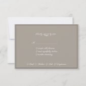 Taupe White Black Trendy Gay Wedding RSVP Kaartje (Achterkant)
