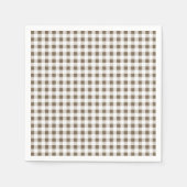 Taupe White Gingham Pattern Servet (Voorkant)