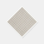 Taupe White Gingham Pattern Servet (Hoek)