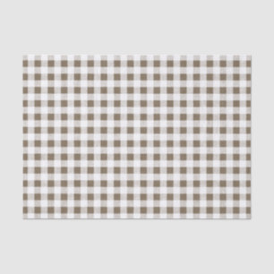 Taupe White Gingham Pattern Tissuepapier