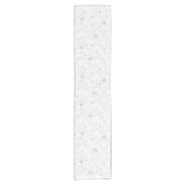 Taupe White-handbediende bloemen op Periwinkle Korte Tafelloper (Voorkant)