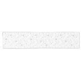 Taupe White-handbediende bloemen op Periwinkle Korte Tafelloper (Horizontaal)