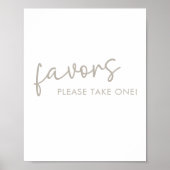 Taupe & White Minimal Script Vrijgezellenfeest Fav Poster (Voorkant)