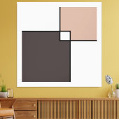 Taupe White Squares Canvas Afdruk (Insitu (Woonkamer))