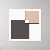 Taupe White Squares Canvas Afdruk (Voorkant)