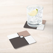 Taupe White Squares Kartonnen Onderzetters (Insitu)