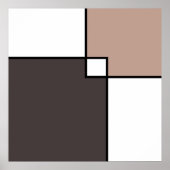 Taupe White Squares Poster (Voorkant)