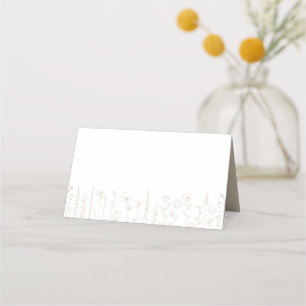 Taupe Wilde Bloem Baby Shower Plaatskaarten Plaatskaartje