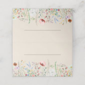Taupe Wildflower Meadow Bruiloft Plaatskaartje (Buitenkant ongevouwen)
